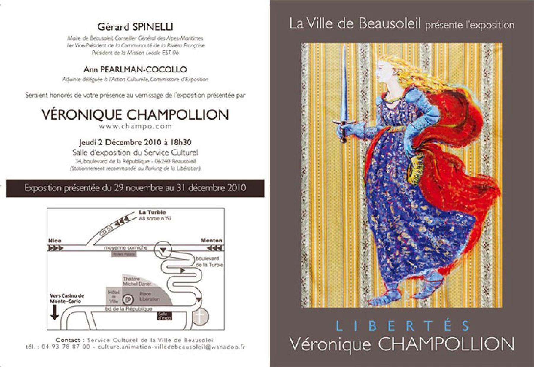 Exposition Véronique CHAMPOLION à Beausoleil, décembre 2010