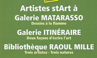  Dessins à la flamme - Deux façons d'écrire l'art - Trois artistes  Trois natures