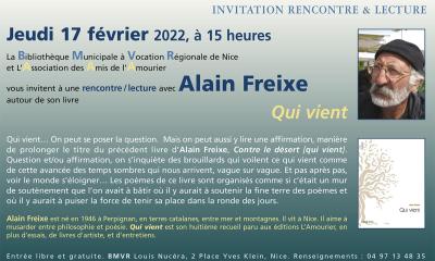 Alain FREIXE autour de son livre -qui vient- BMVR de Nice 2022