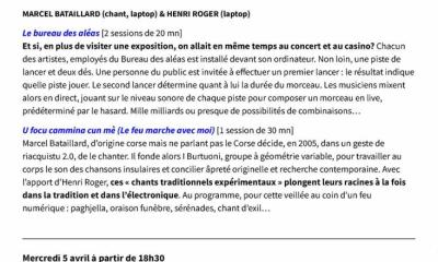 Marcel BATAILLARD, Concert/Performance dans le cadre de l'exposition 