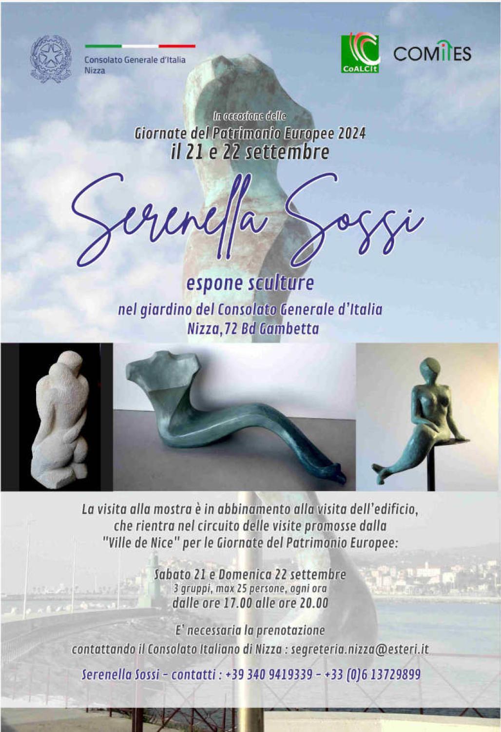 Serenella Sossi expose au Consulat d'Italie, 21 et 22 septembre 2024