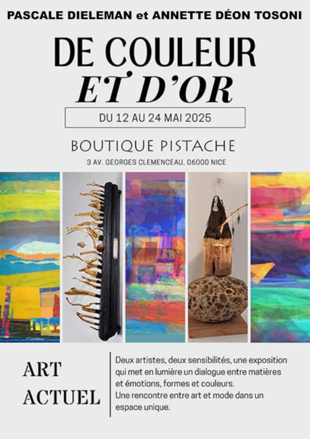 Pascale Dieleman et Annette Déon-Tosoni exposent à la boutique Pistache, du 12 au 24 mai 2025.