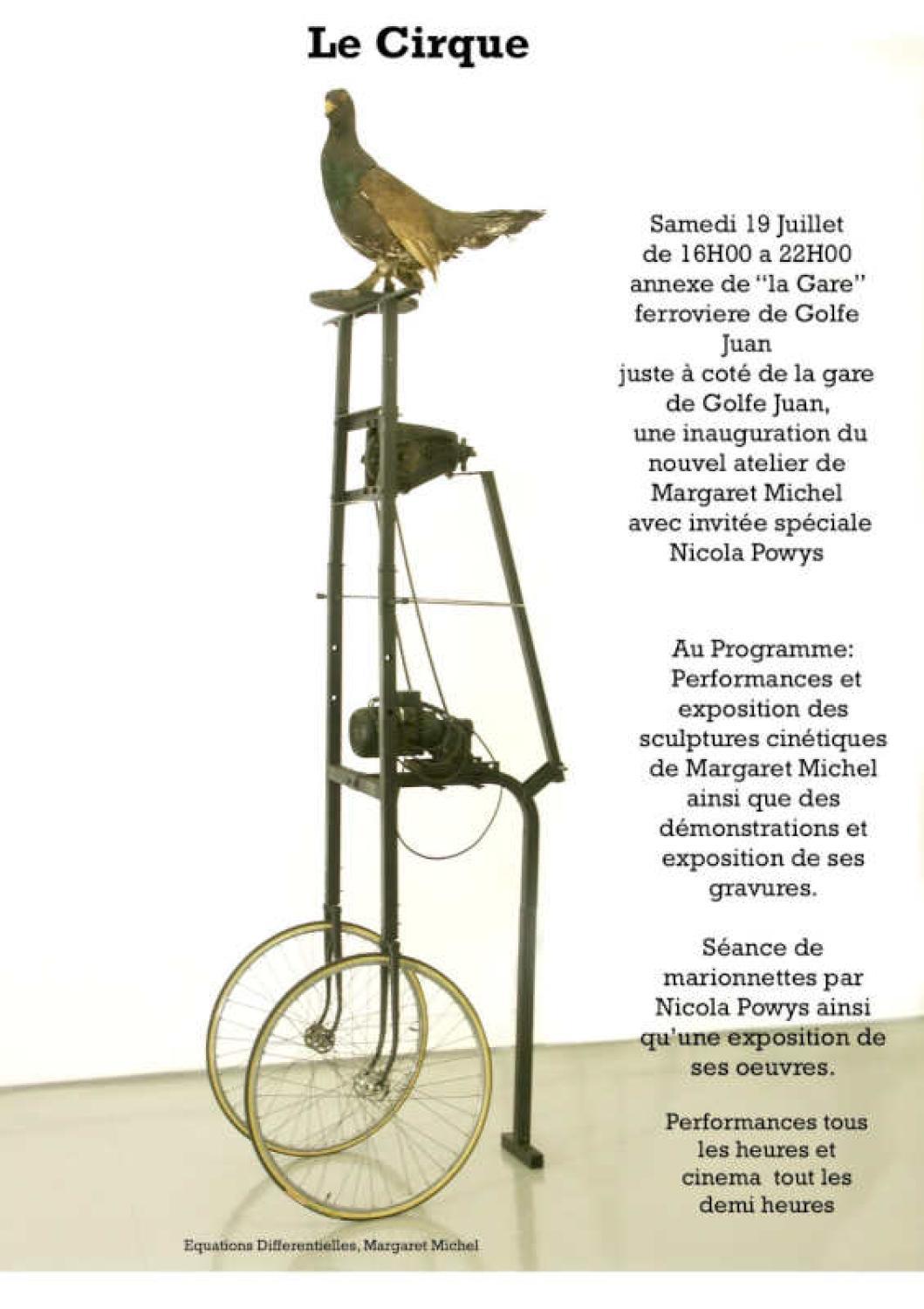 Margaret Michel, inauguration le samedi 19 juillet , à Golfe juan