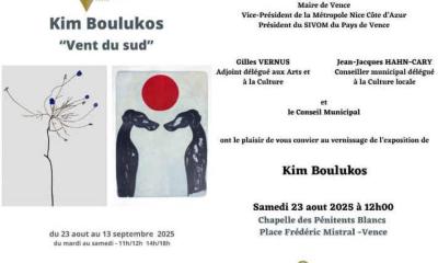 Kim Boulukos expose à Vence, samedi 23 août 2025