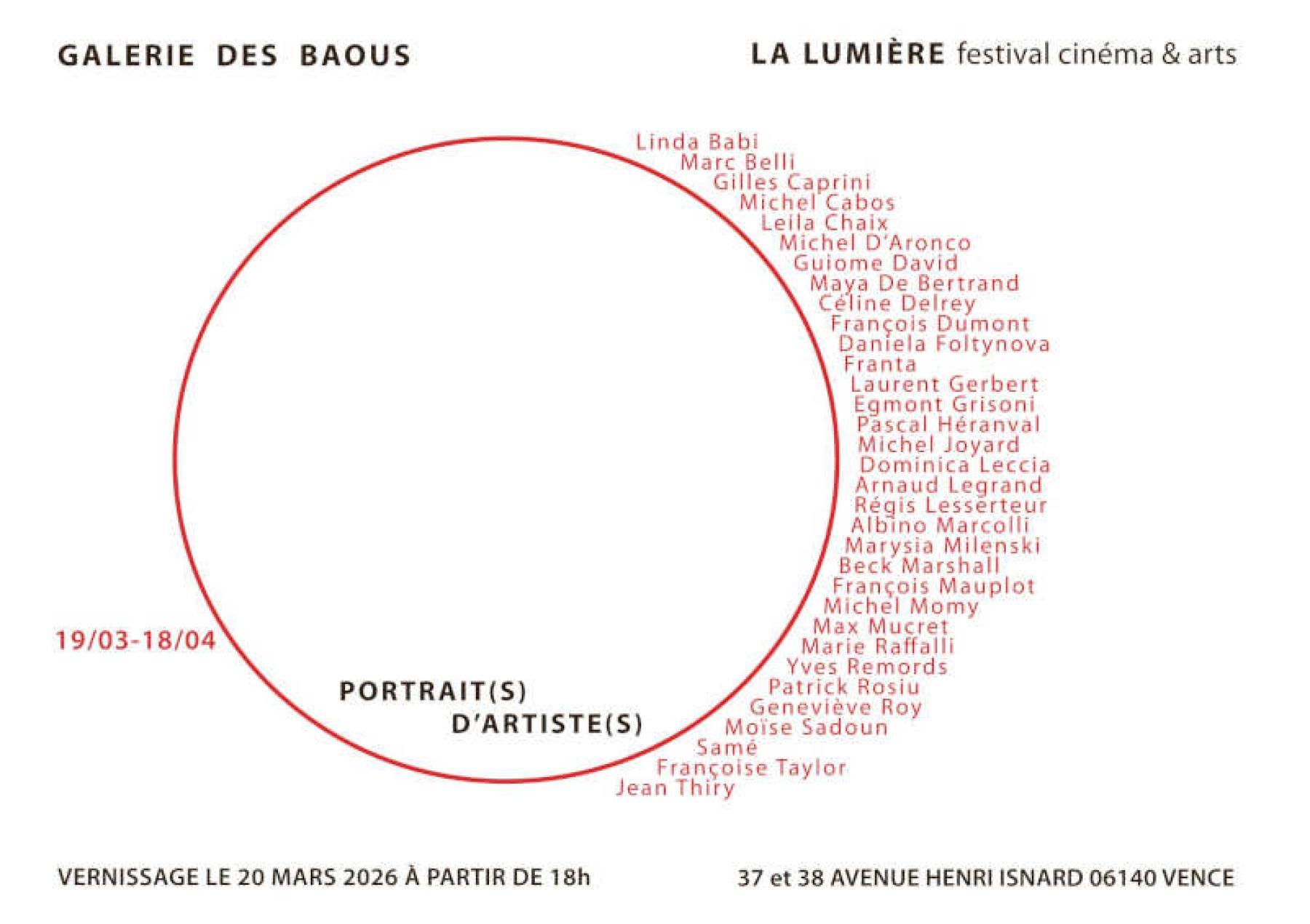 Geneviève Roy invite Galerie des Baous Vence 20 mars 2026