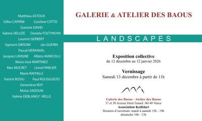 Roy Genevieve invite à lansdcapes Galerie des Baous Vence le 12 decembre 2025