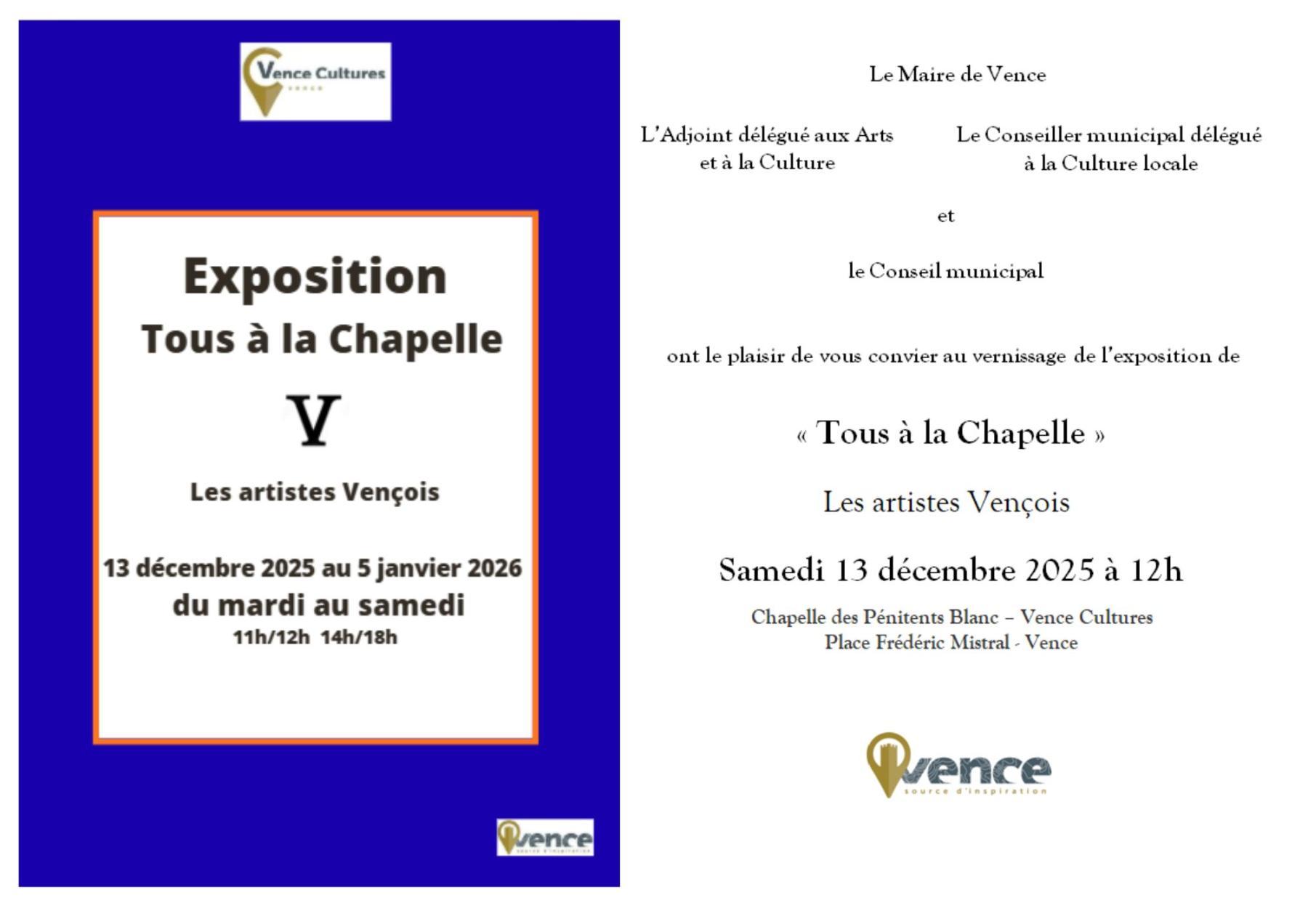 Roy Genevieve invite a Tous a la Chapelle V a Vence 2023/2024