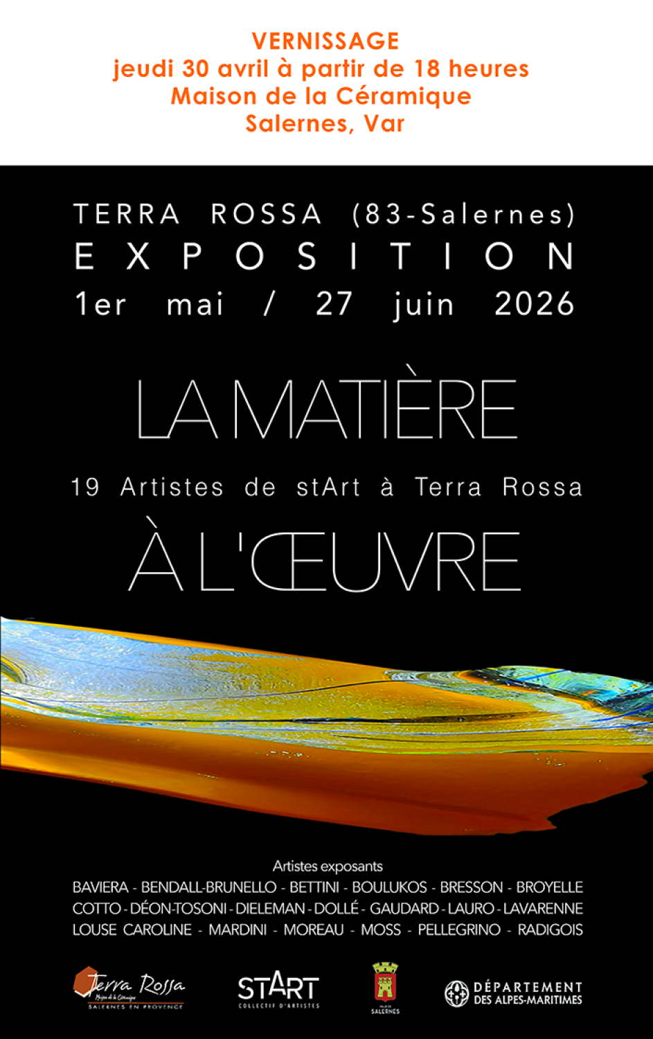 19 Artistes de START -  TERRA ROSSA  1 mai au 27 juin 2026