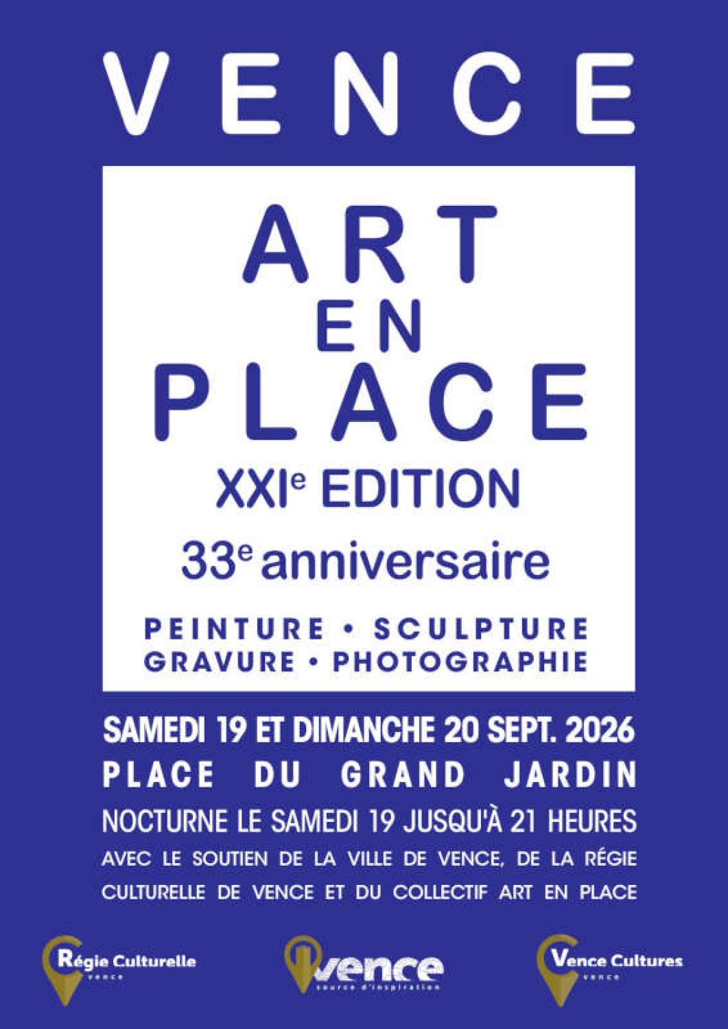 8 Artistes de START exposent a ART EN PLACE a VENCE 19 et 20 sept 2026