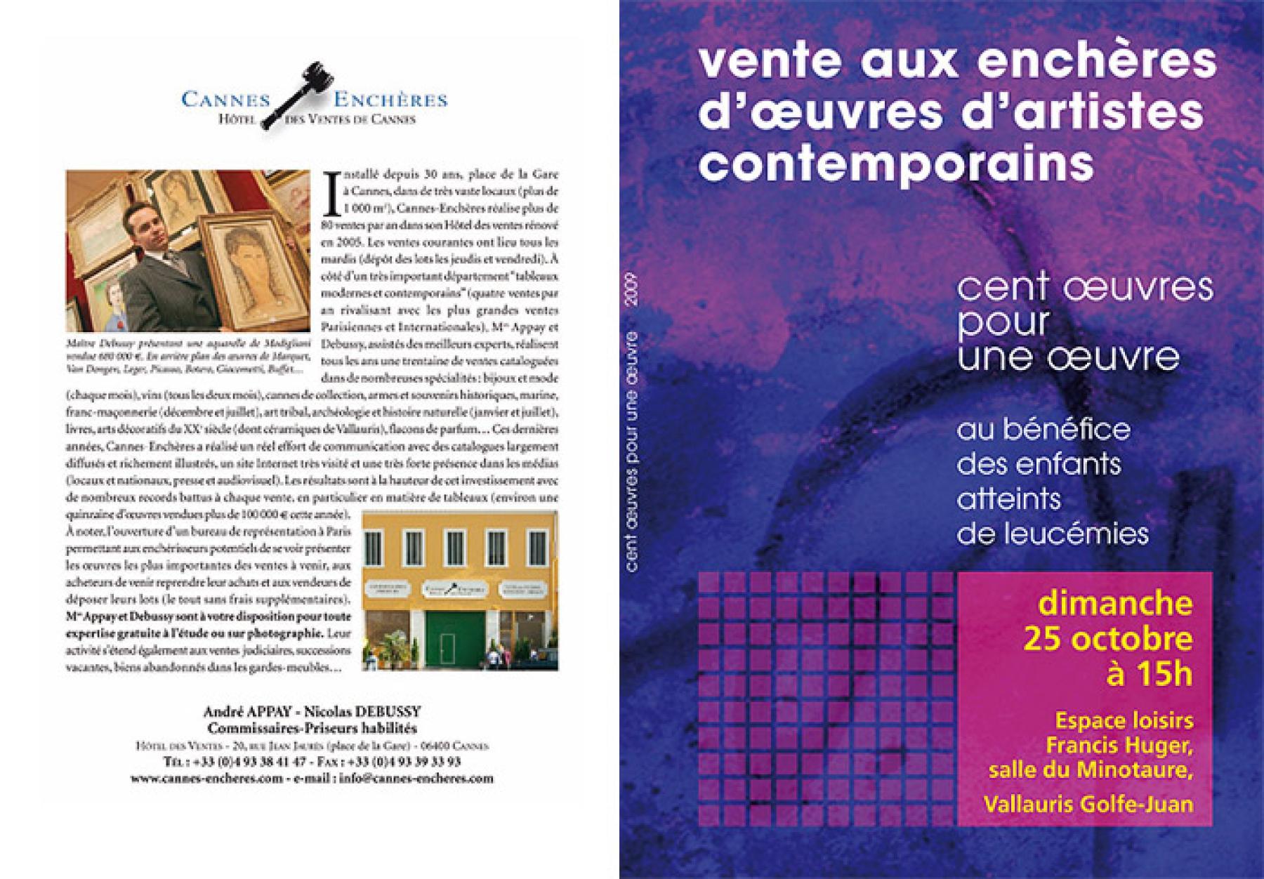 CATALOGUE : Vente aux enchères, octobre 2009.