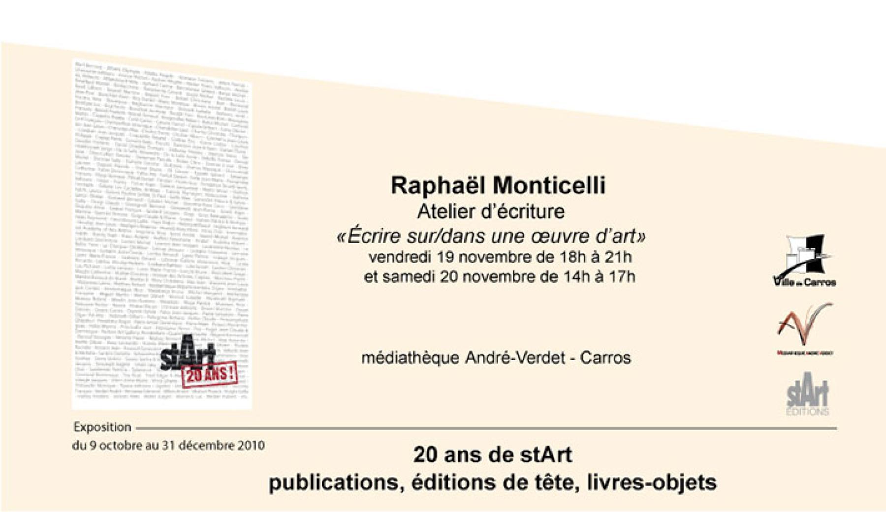 Atelier d'écriture MONTICELLI Raphaël à Carros 2010